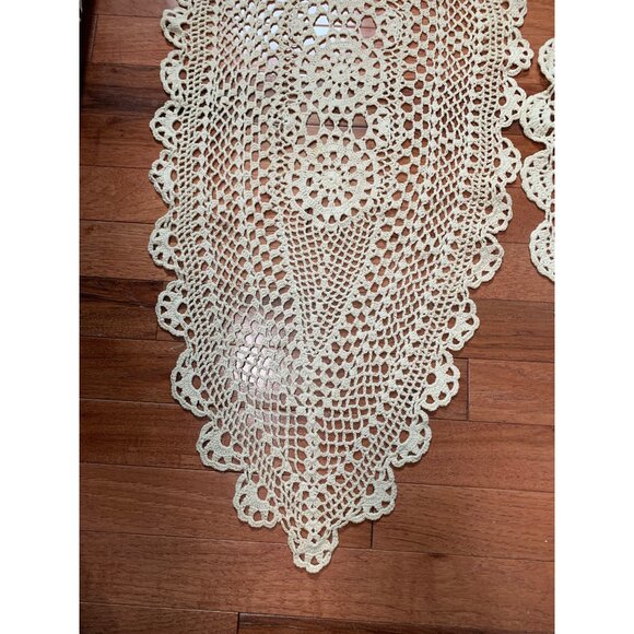 Handmade Crochet Oval Lace Doilies Set of 2 - Picture 3 of 10